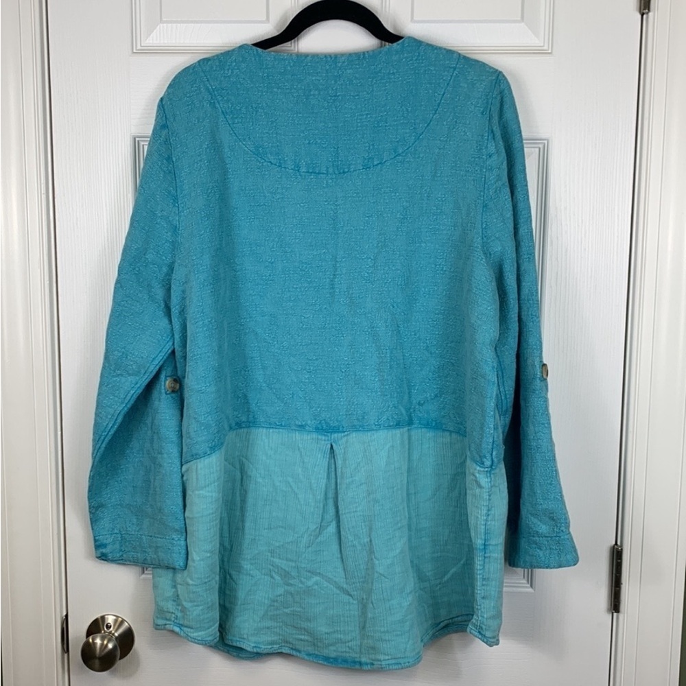 NWT Soft surroundings urban escape topper jacket meadowbrook blue sz lg - Picture 9 of 12